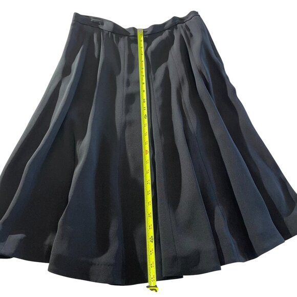 The J. Peterman Company Vintage A-Line Midi Black 100% Silk Skirt, Size 14 - Picture 11 of 12
